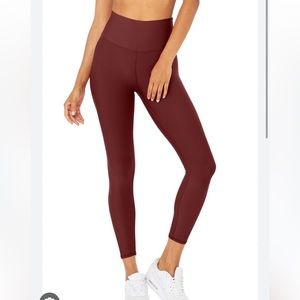 Alo Yoga High Rise Leggings Rustic Red M